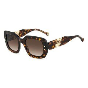 A0736Z New CAROLINA HERRERA Havana Square HER 0186/S C9KHA Sunglasses Women